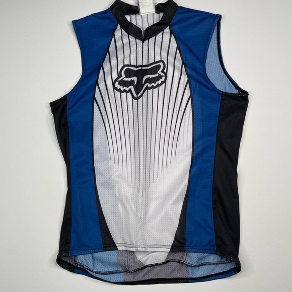 Fox Racing Jersey Vintage Moto Motocross Racing Cycling Top Blue Black Summer - Picture 1 of 12